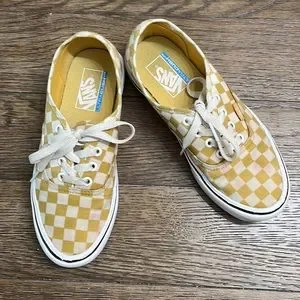 Vans Shoes Vans Ultracush Lite Yellow Checked Shoes Mens
